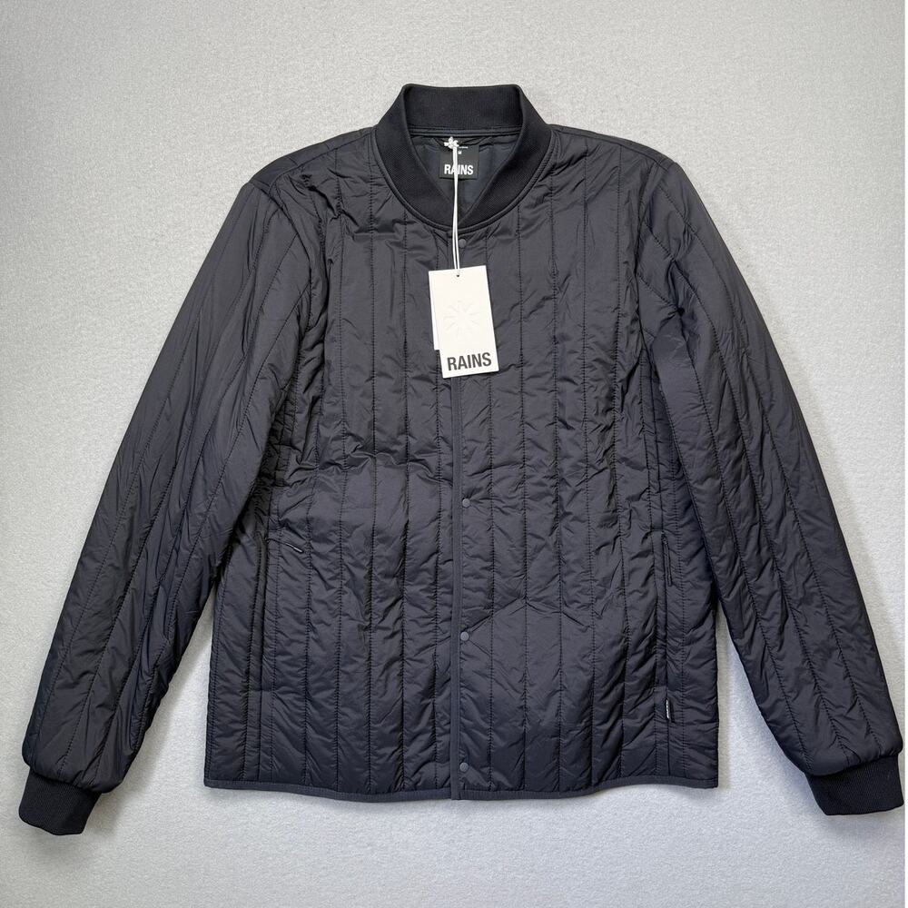 Rains Men's Banja Liner Lightweight Bomber Jacket - Navy Medium $150